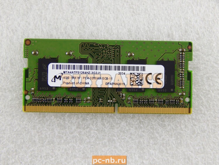 Micron 4GB DDR4 SODIMM MTA4ATF51264HZ 3G2J1