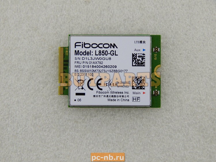 WWAN Fibocom L850-GL LTE CAT9 модуль для ноутбука Lenovo 01AX792