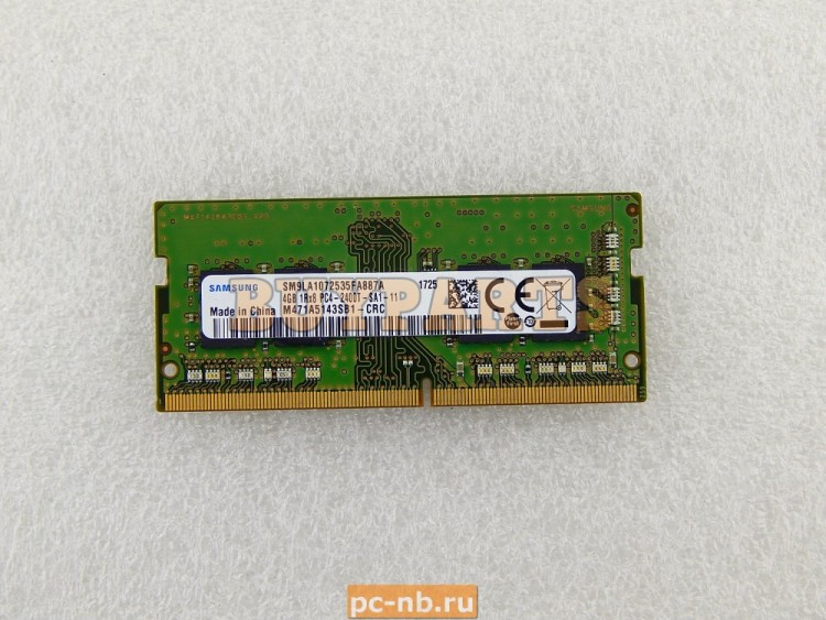 Оперативная память Samsung 4GB 1Rx8 PC4-2400T-SA1-11 M471A5143SB1-CRC
