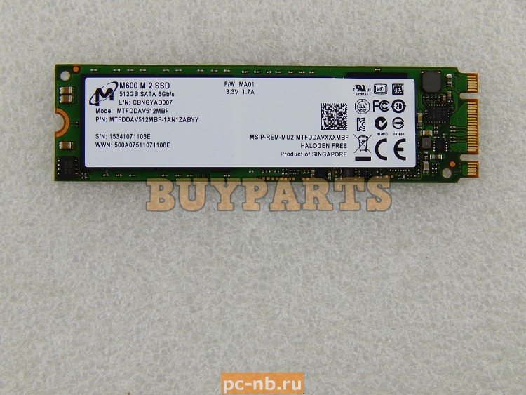 SSD 512GB Micron M600 MTFDDAV512MBF